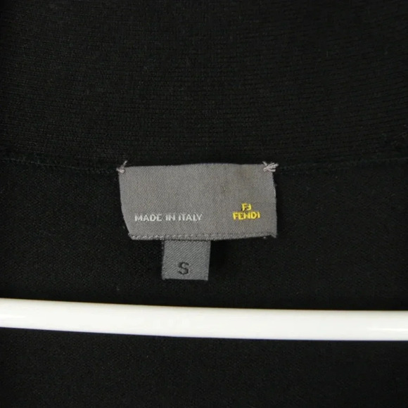 Fendi Roma Silk Blue Purple Stripe Black Silk Wool Layered Cardigan Top - Picture 5 of 5